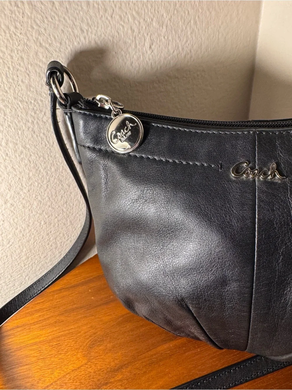 Coach leather pleated